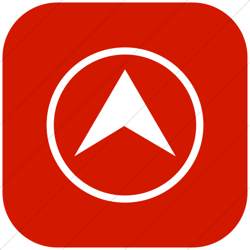 Flat Rounded Square White On Red Classica Arrow Circle