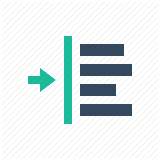 Indent, Left, Type Icon