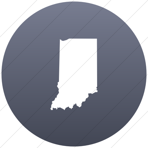 Flat Circle White On Blue Gray Gradient Us States