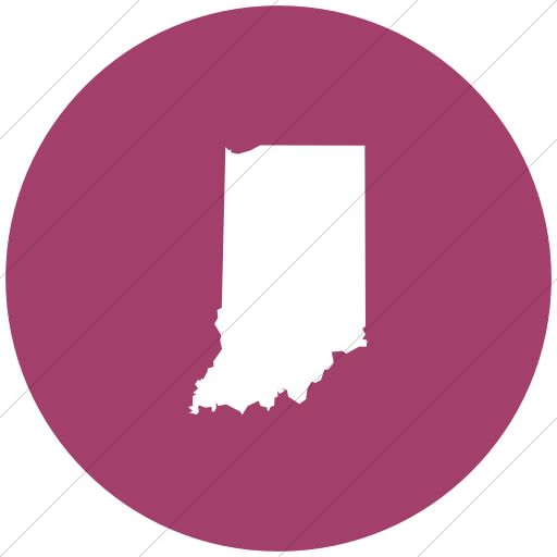 Flat Circle White On Pink Us States Indiana Icon