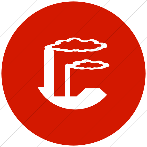 Flat Circle White On Red Classica Industrial Icon
