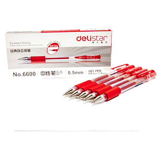Deli Gel Ink Stick Fine Point Pen Red