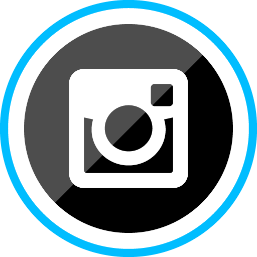 Instagram Free Sleak Blue Round Social Media Icon