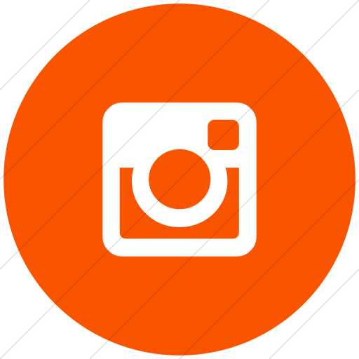 Flat Circle White On Orange Bootstrap Font Awesome