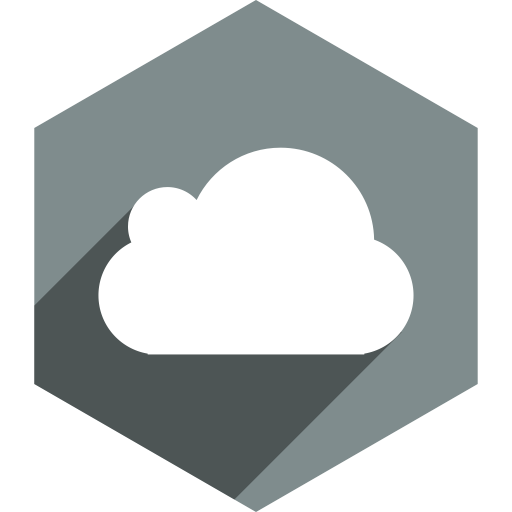 Cloud, Hexagon, Media, Shadow, Social Icon