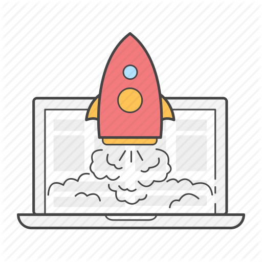Laptop, Launch, Live, Project, Rocket, Success, Website Icon