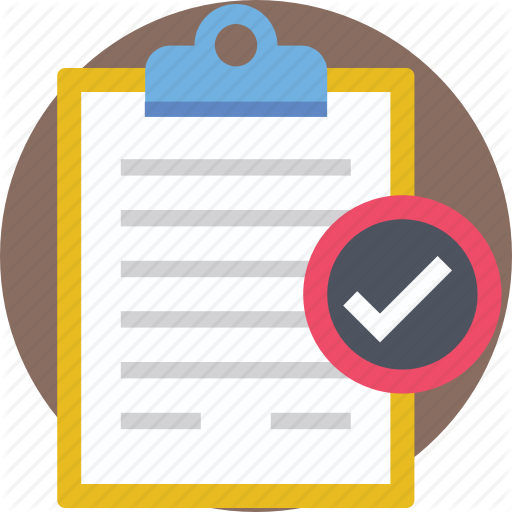 Checked, Clipboard, Document, Record Clearance, Verified Icon