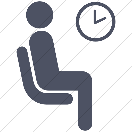 Simple Blue Gray Aiga Waiting Room Icon