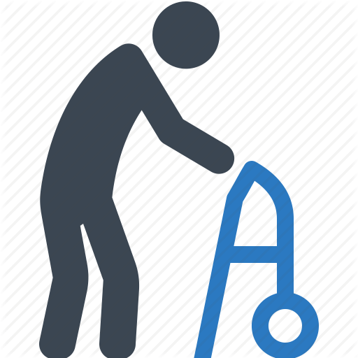 Life Insurance, Long Term Care, Old Man, Walker Icon
