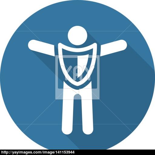 Life Insurance And Medical Services Icon Flat Design Long Shad