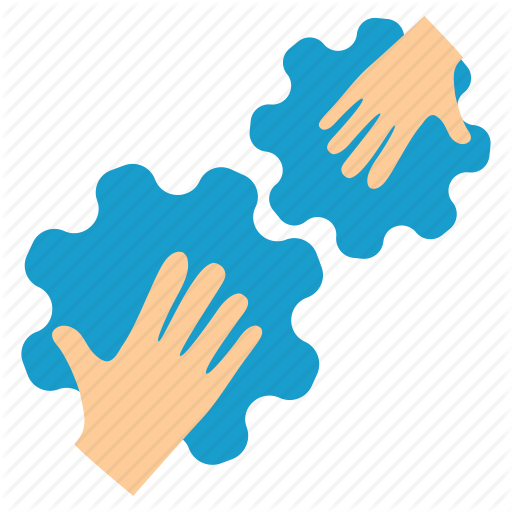 Communication, Connection, Contact, Cooperation, Gears, Hands