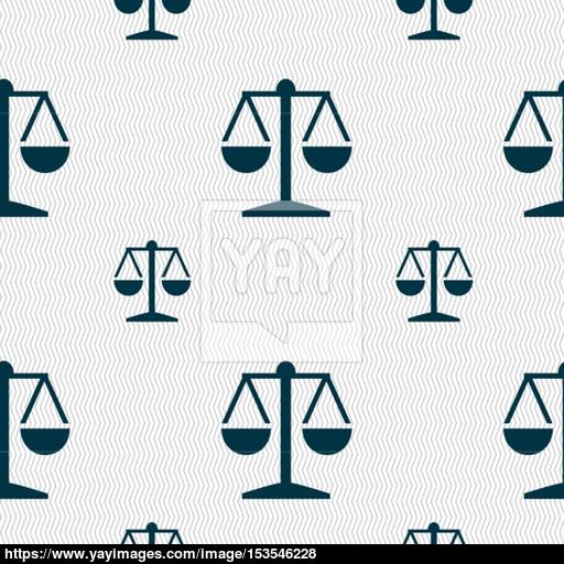 Libra Icon Sign Seamless Pattern With Geometric Texture Vector