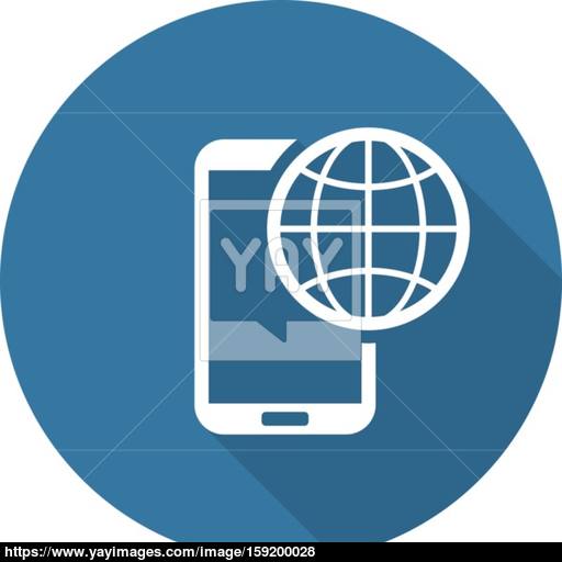 International Roaming Icon Flat Design Vector