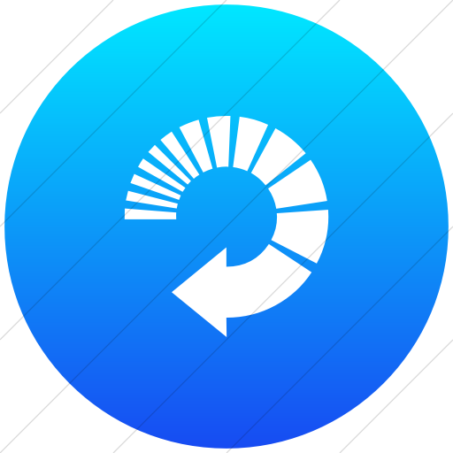 Flat Circle White On Ios Blue Gradient Classic Arrows