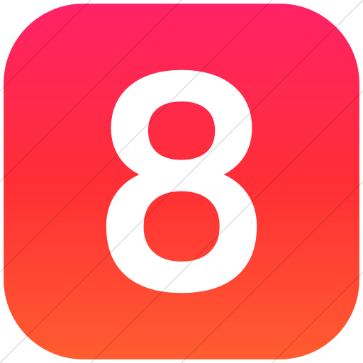 Flat Rounded Square White On Ios Orange Gradient