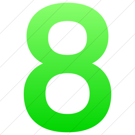 Simple Ios Neon Green Gradient Alphanumerics Number Icon