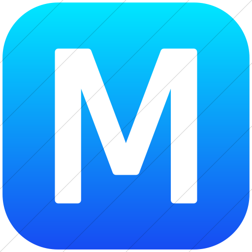 Flat Rounded Square White On Ios Blue Gradient