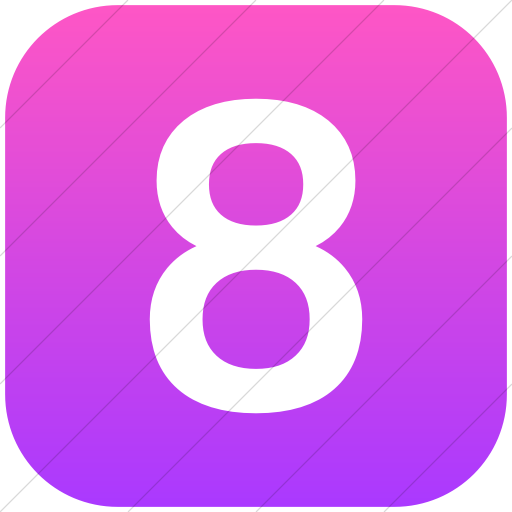 Flat Rounded Square White On Ios Pink Gradient