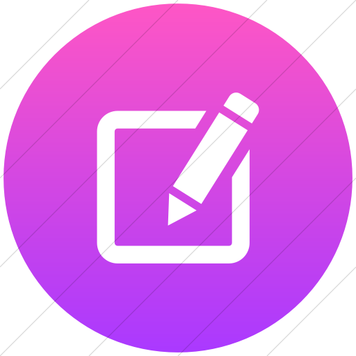 Flat Circle White On Ios Pink Gradient Raphael Pensil