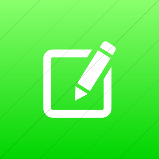 Flat Square White On Ios Neon Green Gradient Raphael