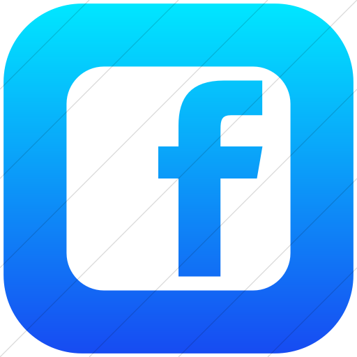 Flat Rounded Square White On Ios Blue Gradient Social