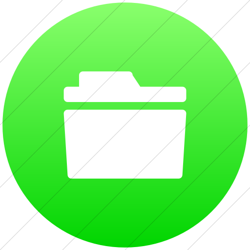 Flat Circle White On Ios Neon Green Gradient
