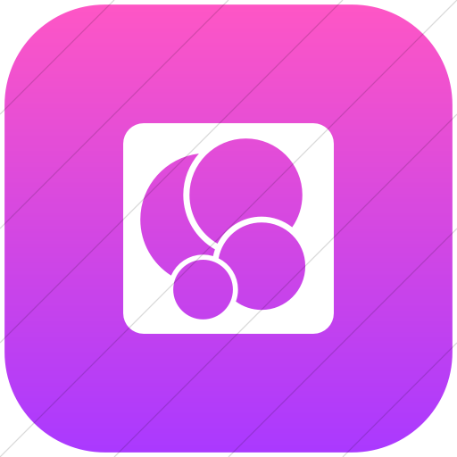 Flat Rounded Square White On Ios Pink Gradient