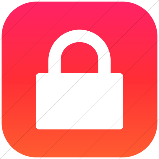 Flat Rounded Square White On Ios Orange Gradient