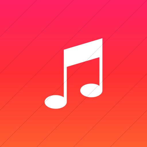 Flat Square White On Ios Orange Gradient Raphael Music Icon