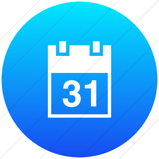 Flat Circle White On Ios Blue Gradient Raphael Calendar