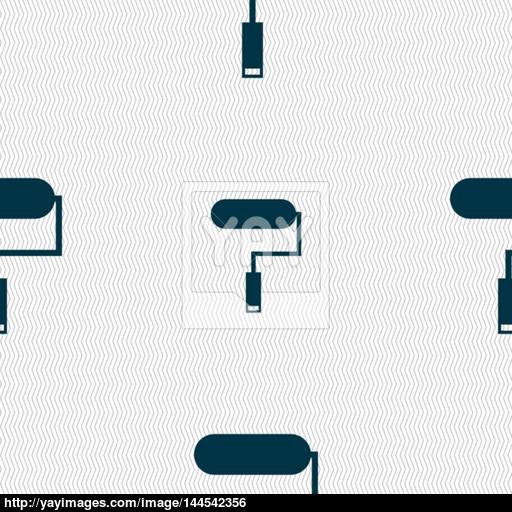 Paint Roller Sign Icon Painting Tool Symbol Seamless Abstract