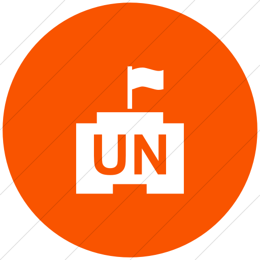 Flat Circle White On Orange Ocha Humanitarians