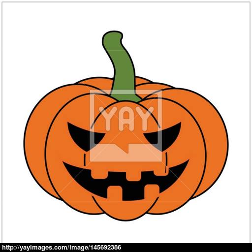 Halloween Pumpkin Vector Illustration, Jack O Lantern Isolated