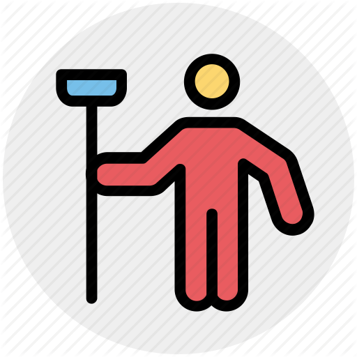 Cleaner, Janitor, Man, Mop, Person, Sweeper Icon