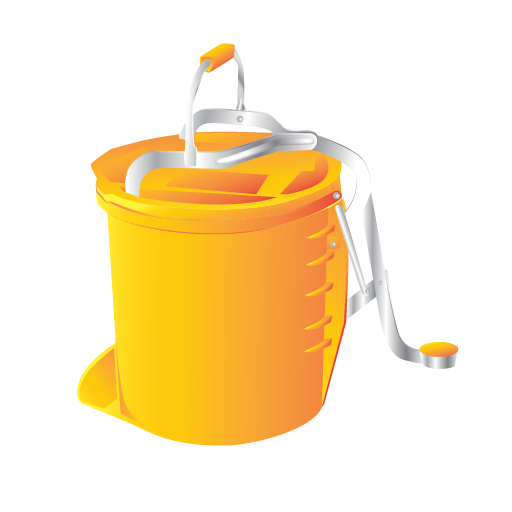 Cleaning, Bucket, Foot, Wringer, Janitor Icon