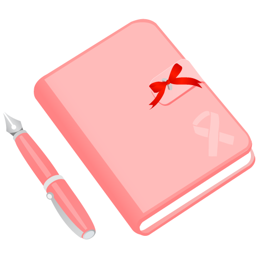 Pink Diary Icon Notebook, Pencil, Journal