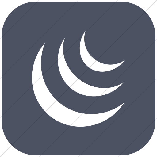 Flat Rounded Square White On Blue Gray Raphael Jquery Icon