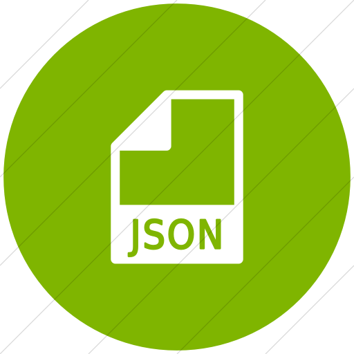 Flat Circle White On Green Mime Types Document Json Icon