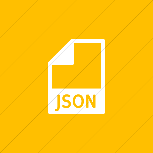 Flat Square White On Yellow Mime Types Document Json Icon