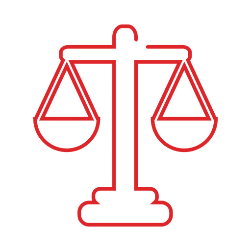 Red Scale Judge Line Icon