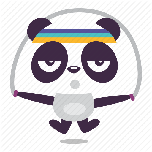 Exercise, Jump, Panda, Rope, Trainning Icon