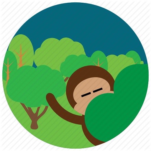 Forest, Jungle, Locations, Monkey, Places, Trees Icon