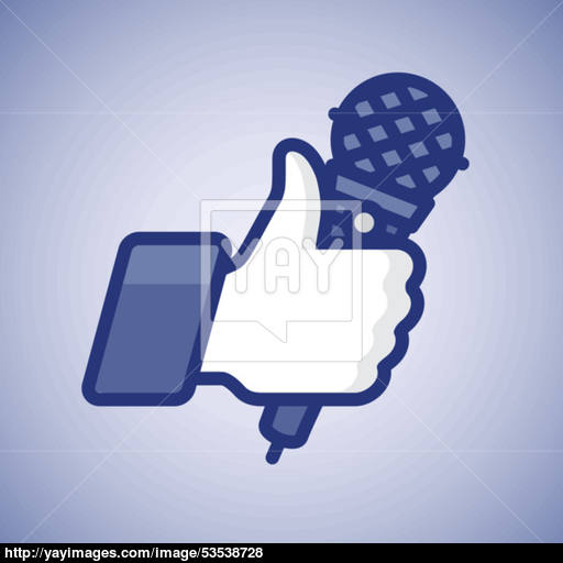 Karaoke Likethumbs Up Symbol Icon With Microphone Vector