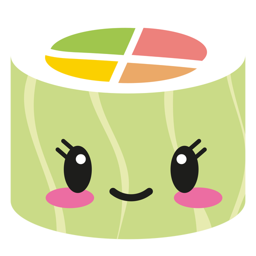 Happy Kawaii Face Sushi Roll Food