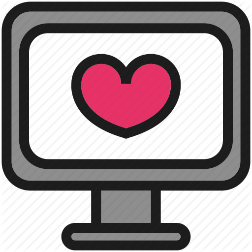 Computer, Cute, Desktop, Heart, Kawaii Icon