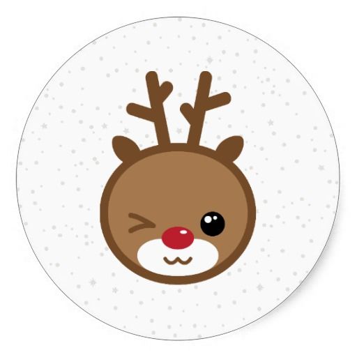 Kawaii Reindeer Christmas Stickers Symbols
