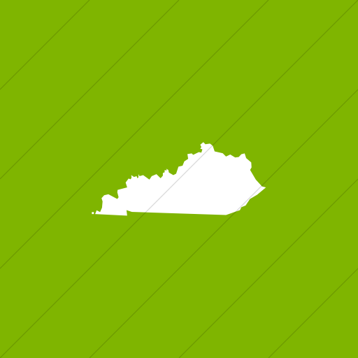 Flat Square White On Green Us States Kentucky Icon