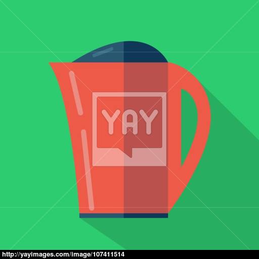Modern Flat Design Concept Icon Kettle Tea And Coffee Makers V