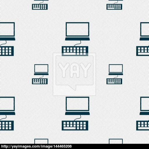 Computer Monitor And Keyboard Icon Seamless Pattern