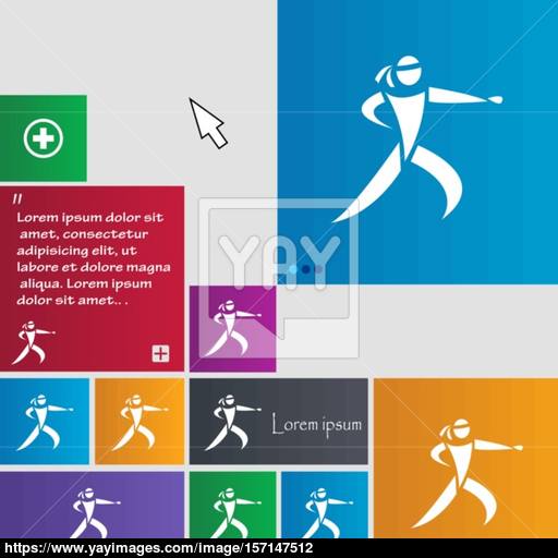 Karate Kick Icon Sign Buttons Modern Interface Website Buttons